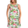thumbnail image 1 of Disketp Tropical Flamingo para Vestido sin Mangas para Mujeres, Vestidos de Verano para Mujeres, Casual y Holgado para la Playa, 1 of 7