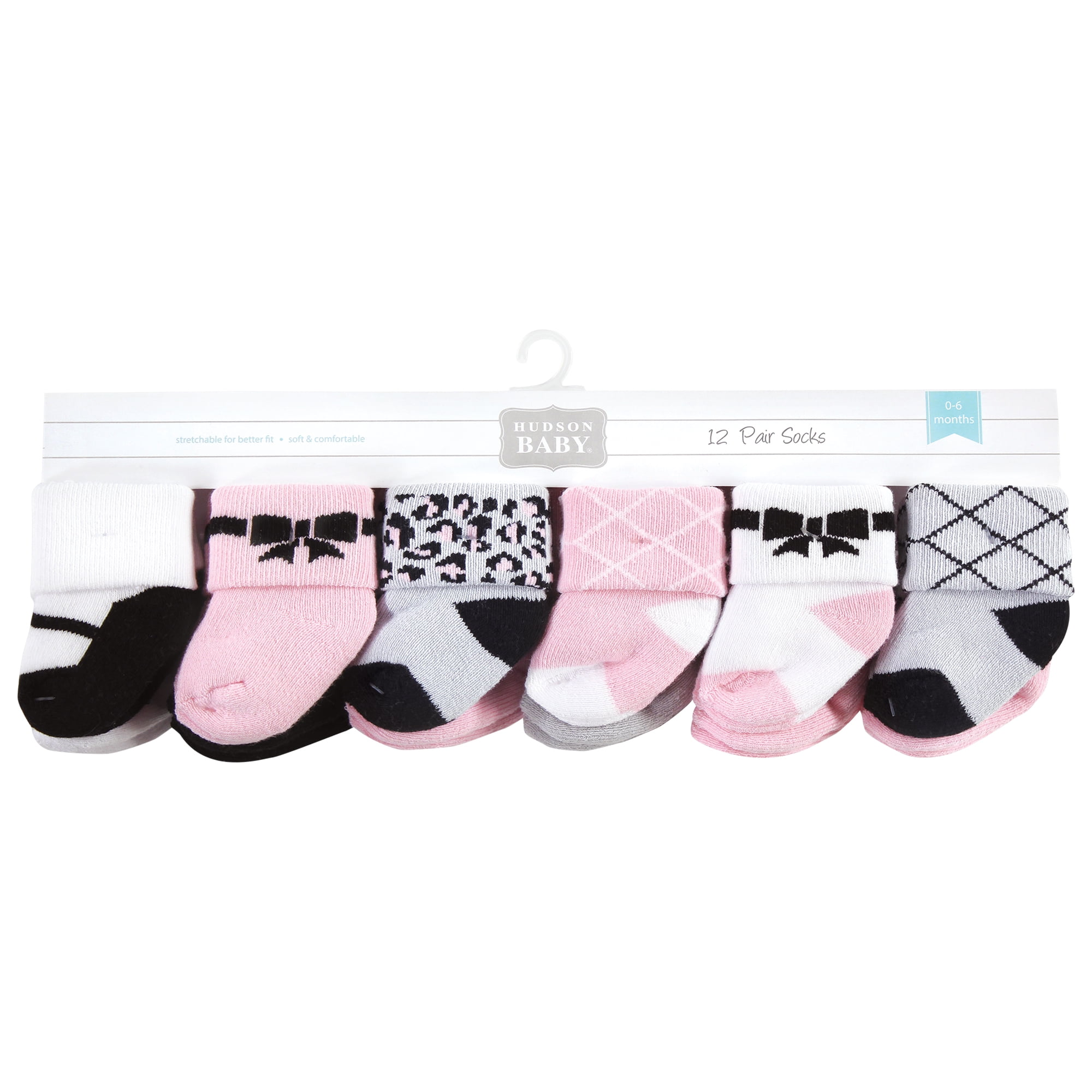 【オープニング 大放出セール】 Socks Terry Baby Rich Cotton Baby Hudson 24-Pack, 0-6 Bows, ベビー