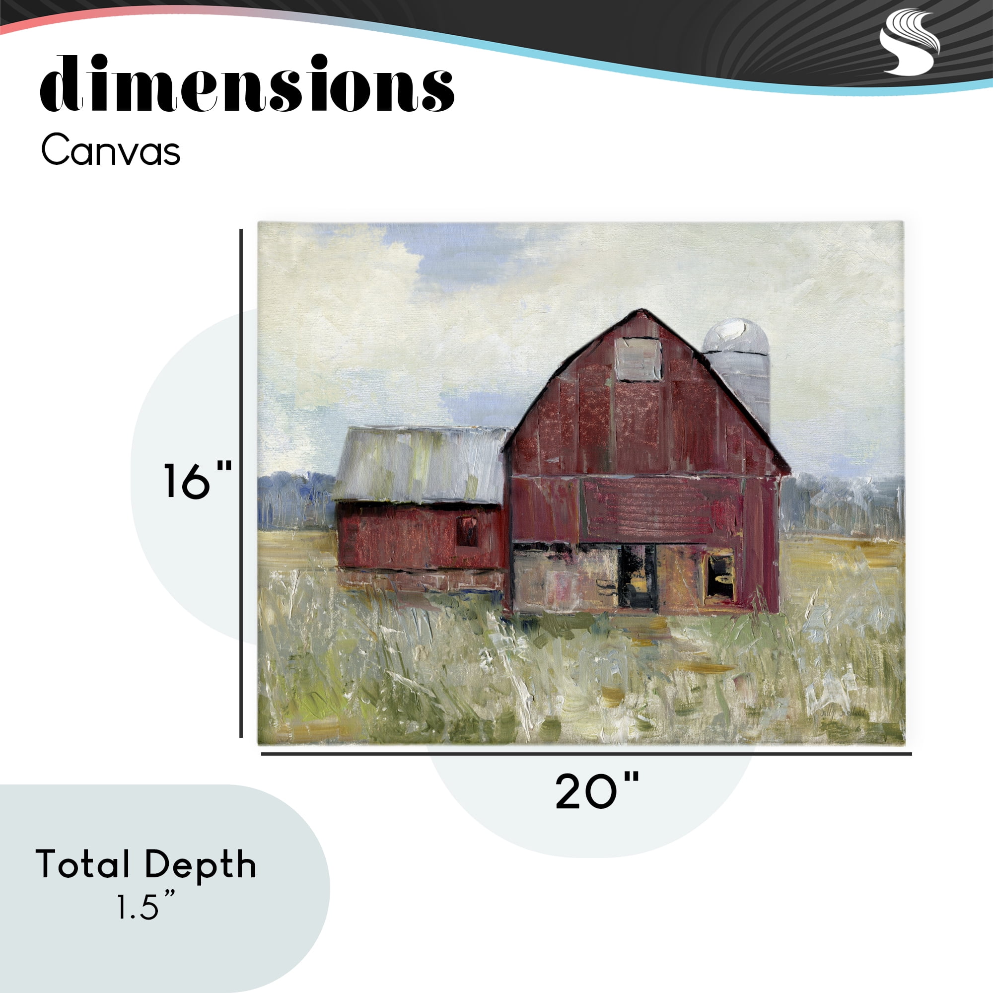 Stupell Industries Red Rugged Barn Canvas Wall Art, design by Sally Swatland