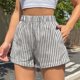 thumbnail image 1 of MKLEKYY Pantalones Cortos Deportivos para Mujer, Elegantes Pantalones Cortos de Playa con Cintura Alta y Pierna Ancha con Rayas Verticales para Verano, 1 of 4
