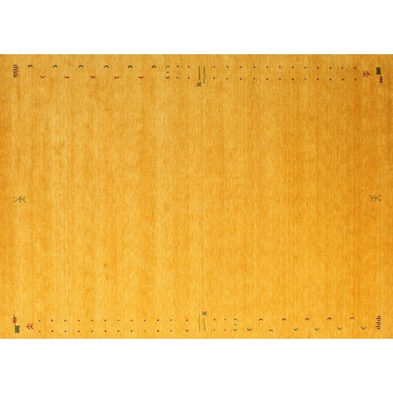Ahgly Company Machine Washable Indoor Rectangle Contemporary Dark Orange Area Rugs, 5' x 7'