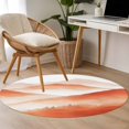 thumbnail image 5 of Abstract Mountain Round Area&nbsp;Rug 3ft Red Mountains Tree Forest Watercolor Non-Slip&nbsp;Washable Circle Rugs Soft Felt Indoor Floor Mat for Bedroom Kitchen Living Room Bathroom, 5 of 9
