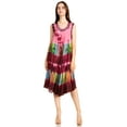 thumbnail image 5 of Sakkas Palm Tree Tie Dye Caftan Dress / Cover Up - Brown - One Size, 5 of 5