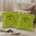 thumbnail image 3 of Grinch 2 Pack Pillow Set, Green Furry Design with Grinch Face by Ruz, 3 of 5