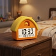 thumbnail image 2 of REGALWOVEN House Shape Multifunctional Alarm Clock, Backlight, Three Alarms, Snooze Function for Bedroom/Dorm Orange Duck 4.3"L x 2.4"W x 5.0"H, 2 of 4