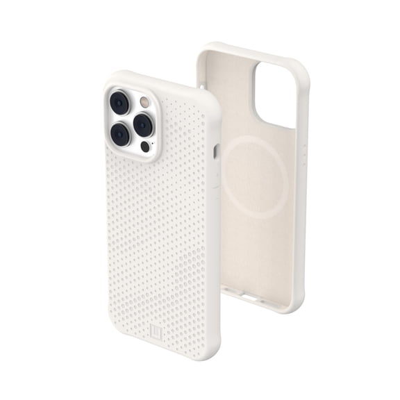 [U] by UAG iPhone 14 Pro Max Case White Marshmallow 6.7" Dot Build-in Magnet Compatible with MagSafe Charging Slim Lightweight Dropproof Silicone Protective Cover by URBAN ARMOR GEAR