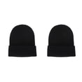thumbnail image 4 of Qarigey Beanie Hats Gorros de punto Otoño Skullcap Candy Color Thermal Trendy Manga Accesorios para el cabello para deportes al aire libre Negro 2piezas, 4 of 6