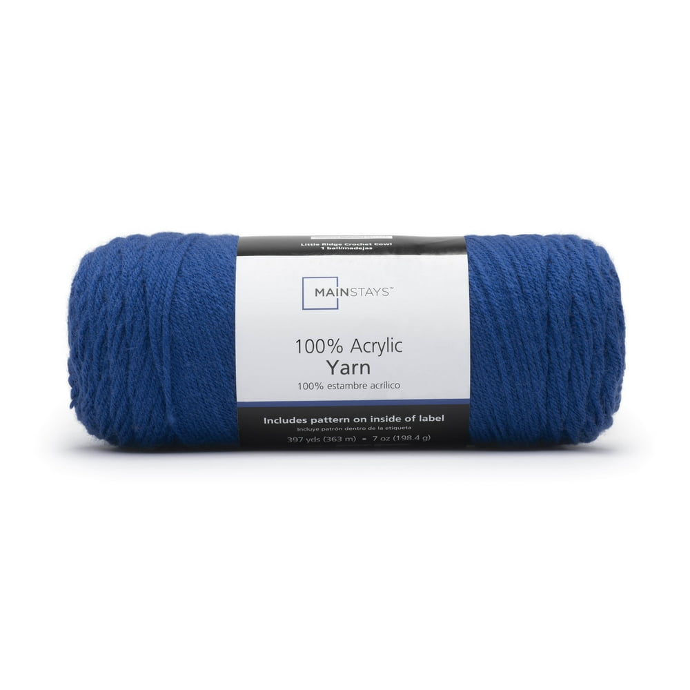 Mainstays 100 Acrylic Yarn 7 oz, Medium, Blue