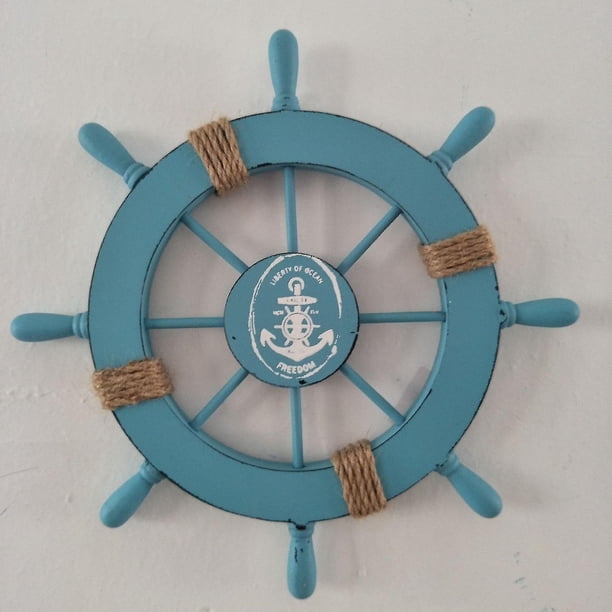 Decoración de pared, volante, aspecto pirata, aspecto barco, de madera, 28 cm