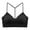 Black, variant on Women's Casual Adjustable T-Back Bralette Solid Color Breathable Stretch Microfiber Wireless Everyday Bra Beige