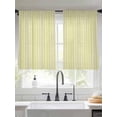 thumbnail image 3 of Yellow Striped Semi Sheer Curtains 45 Inch Length 2 Panels Set, Modern Simple Farmhouse Beige Vintage Sheer Kitchen Curtain Privacy Voile Window Curtain for Living Room Bedroom Rod Pocket Drapes, 3 of 7