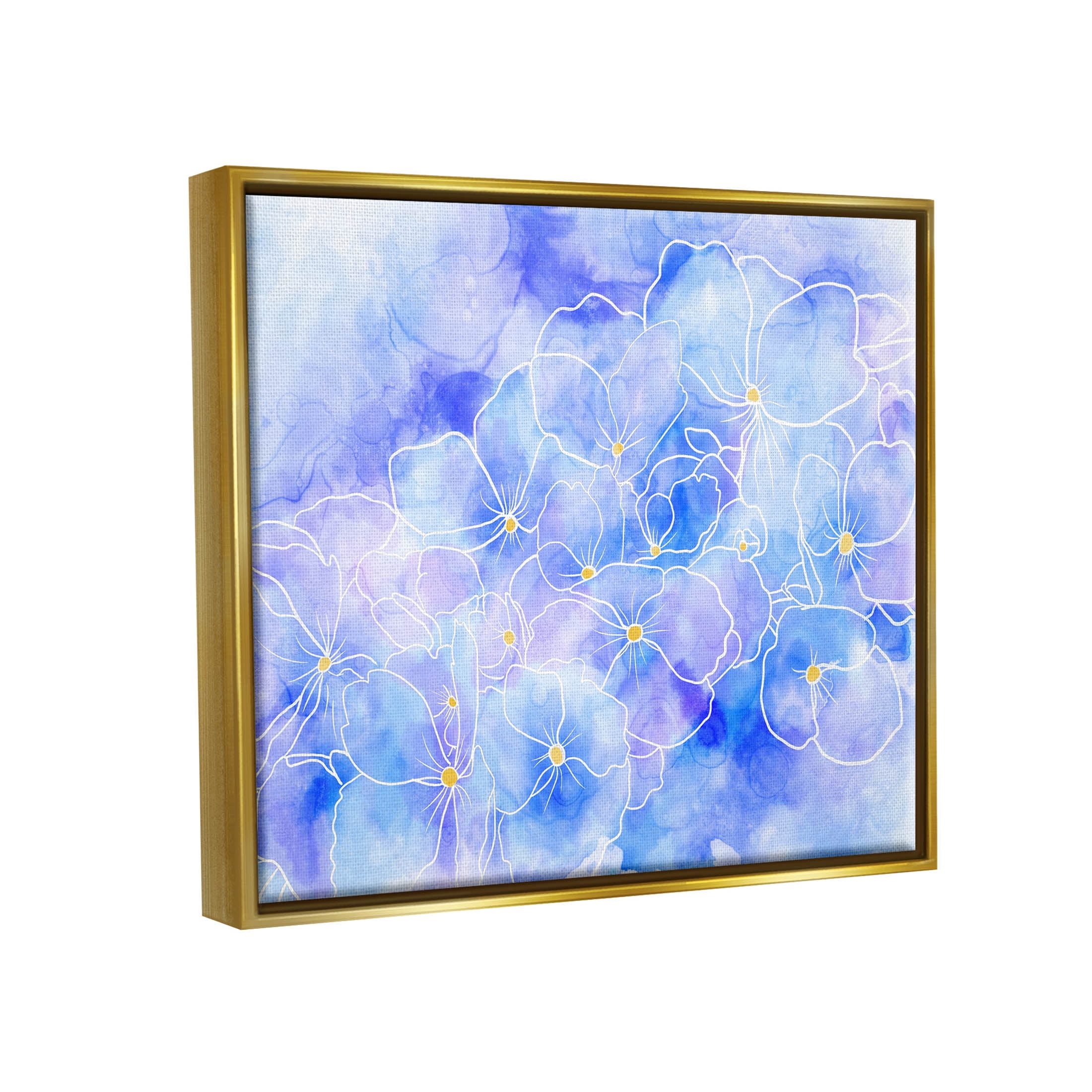 Contemporary Floral Shapes Botanical & Floral Graphic Art Metallic Gold Framed Art Print Wall Art