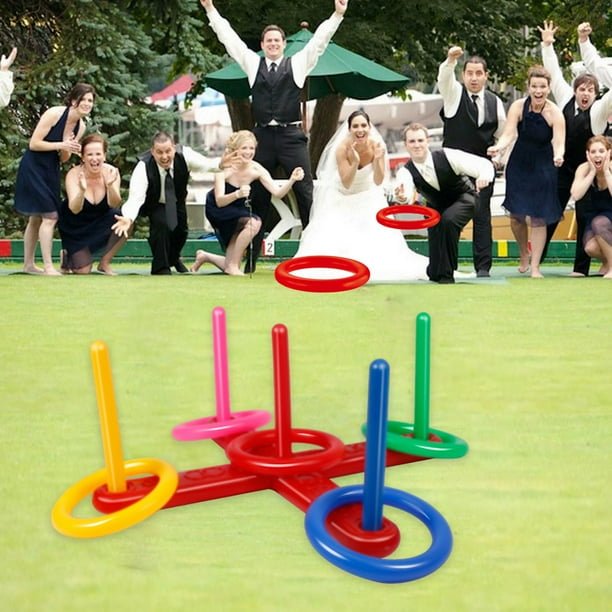 Ensemble Sportif 3 En 1 Pour Enfants – Jeu De Lancer D'Anneaux, Lance-Roquettes Et Saut Musical Avec Télécommande, Jouets D'Extérieur Pour Garçons Et Filles Dès 3 Ans