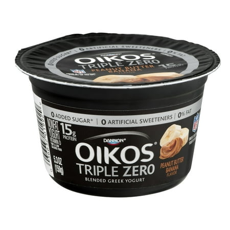 Dannon Oikos Blended Greek Yogurt Triple Zero Peanut Butter Banana, 5.3 ...