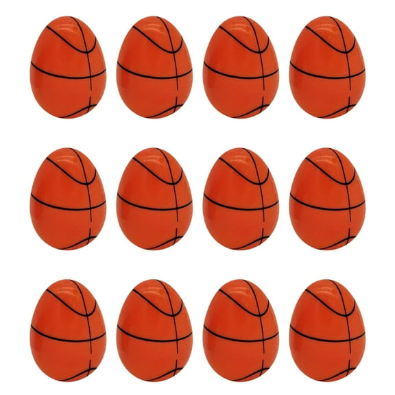 FFENYAN 12PC Easter Eggs Decorations Soccerball Basketball Baseball Pattern Colored Decoration Colorful Plastic Easter Eggs for Easter Party Decor
