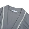 thumbnail image 6 of Pretty Comy Womens Cotton Robes, Lightweight Robes for Women Lace Sleeves Knit Bathrobe Soft Sleepwear Ladies Loungewear With Pocket, 6 of 8