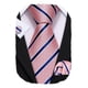 thumbnail image 1 of Juego de corbatas Barry.Wang de seda con rayas rosas y azules, 150 cm, 1 of 7