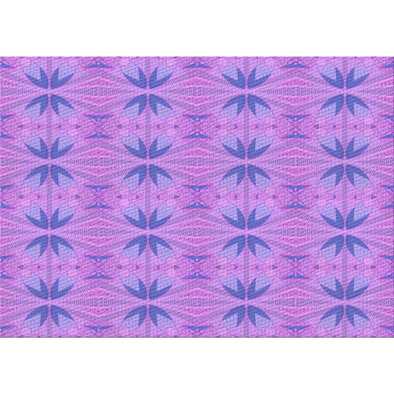 Ahgly Company Machine Washable Indoor Rectangle Transitional Bright Lilac Purple Area Rugs, 5' x 7'
