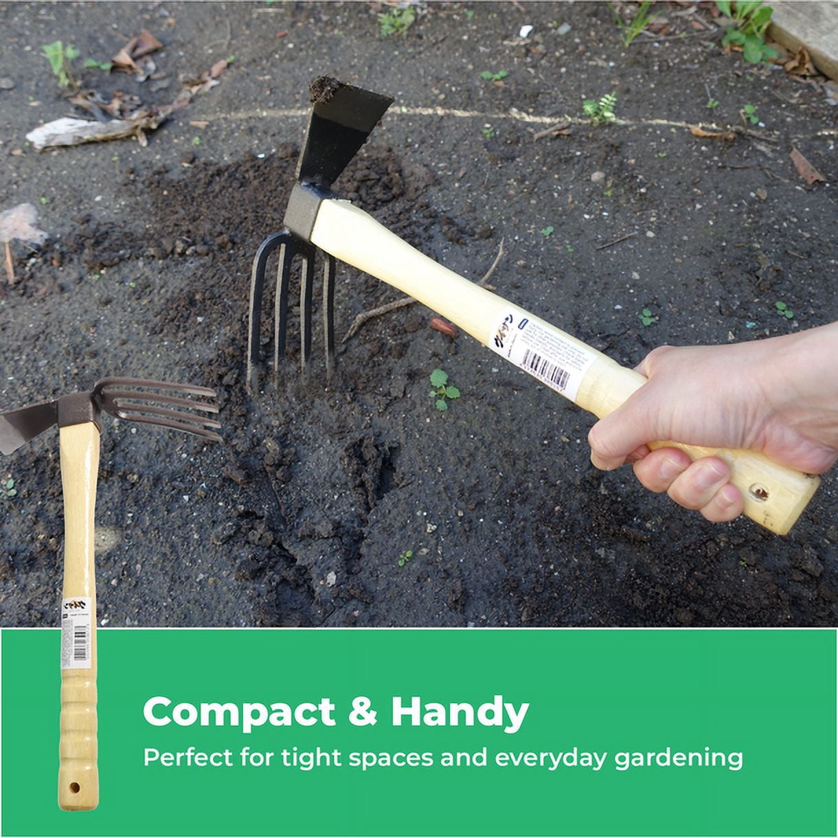 KUISUN Japanese Dual Sided Garden Cultivator – Handcrafted Garden Hoe & Tiller, Sturdy & Handy
