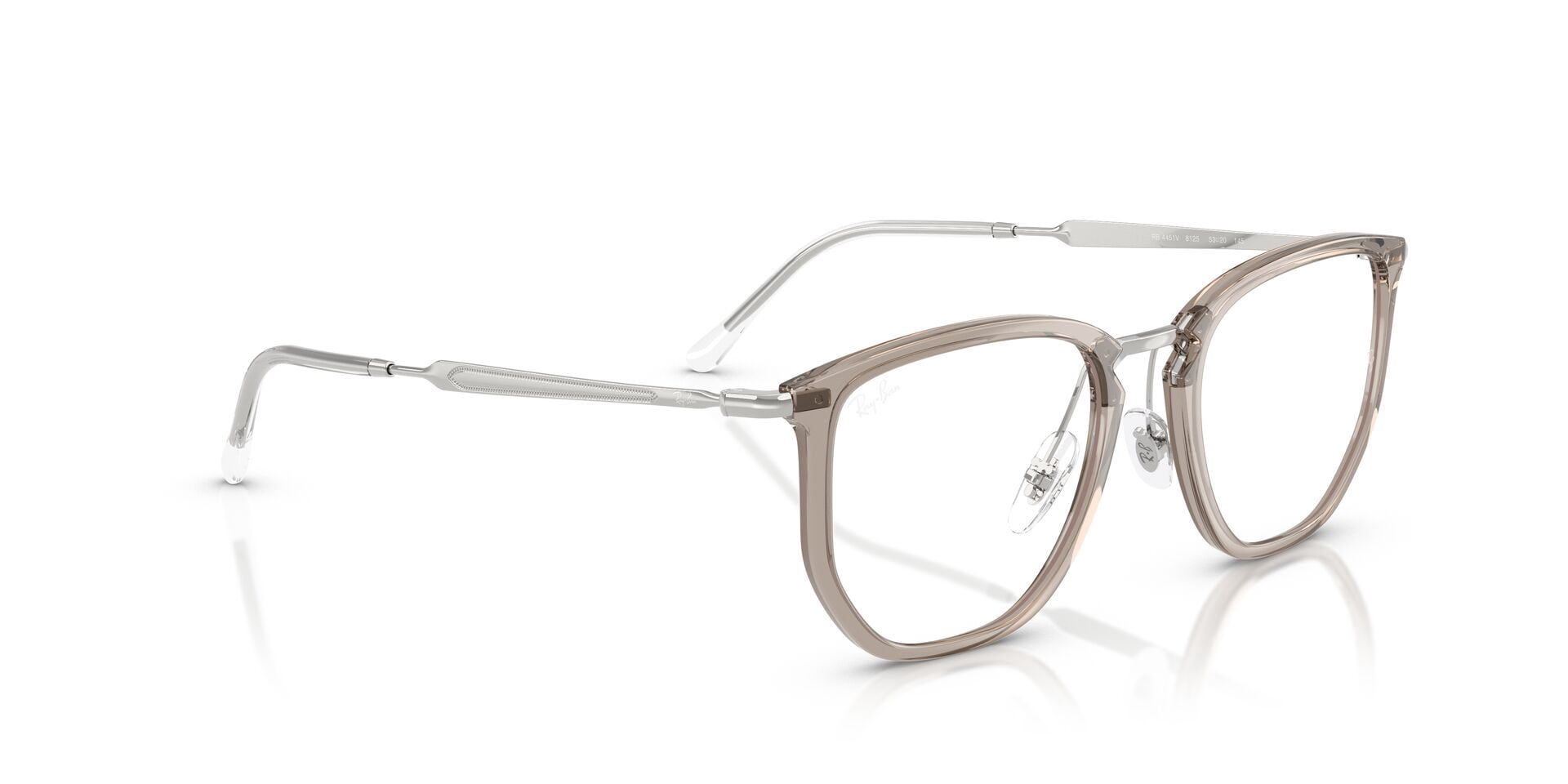 Ray-Ban Unisex Size 53 Irregular RB4451V Optics Eyeglasses, Transparent Grey/Demo Lens