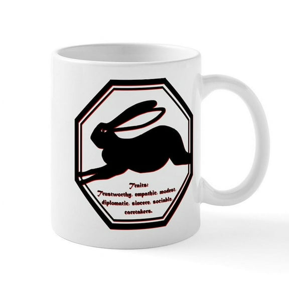 CafePress - Year Of The Rabbit Traits - 11 oz Ceramic Mug - Novelty Coffee Tea Cup