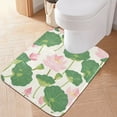 thumbnail image 5 of Toilet Rug Rectangle Bathroom Rugs Non-Slip Soft Plush Machine Washable Contour Bath Mat Lotus Flower with Leaf 24x16, 5 of 9