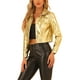 thumbnail image 4 of Chaqueta metálica brillante de biker con botones para mujer INSPIRE CHIC L dorada, 4 of 6