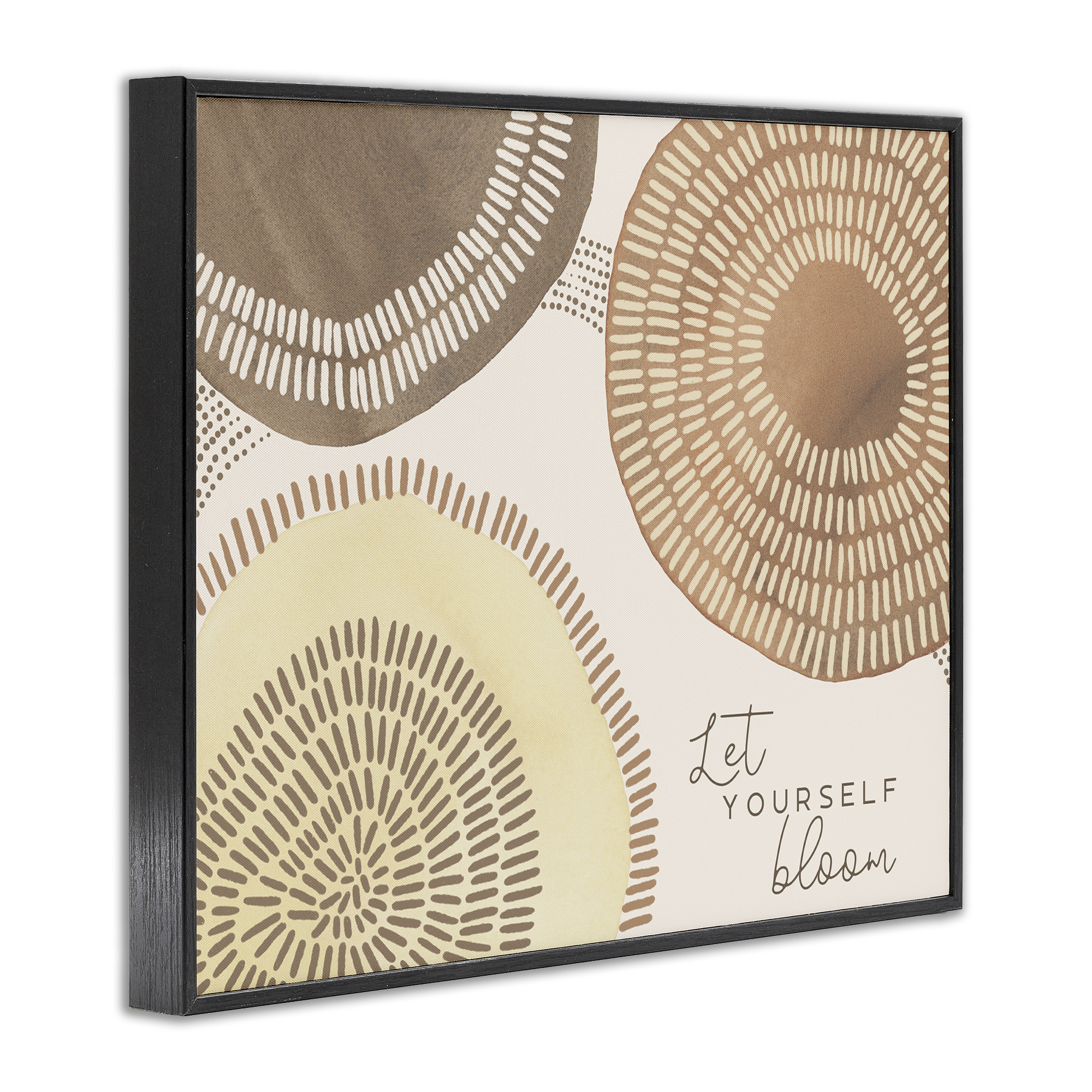 Stupell Industries Let Yourself Bloom Boho Typography Painting Black Framed Art Print Wall Art, 20 x 16