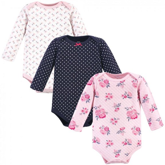 Hudson Baby Cotton Long-Sleeve Bodysuits, 3-Pack, Newborn- 24 Months