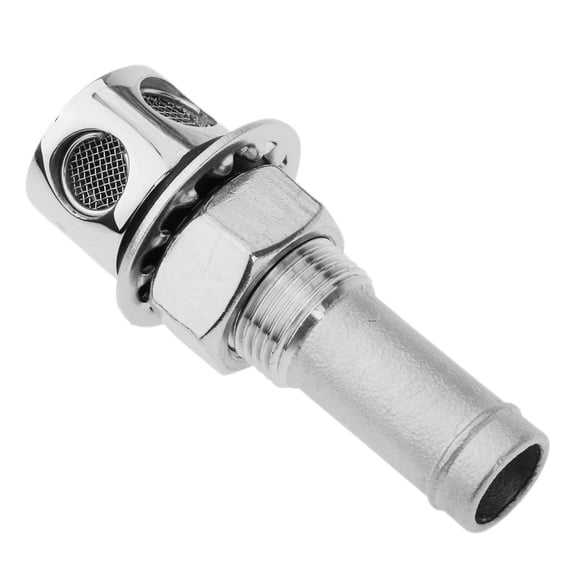 Heavy Duty Stainless Steel Straight Gas Tank Vent Through Hull Scupper for Boat/Yacht (5/8 inch Hose)