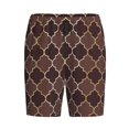 thumbnail image 6 of Daiia Brown Gold Grid Mens Woven Stretch Pajama Short,Short Pajama Pants-Small, 6 of 7