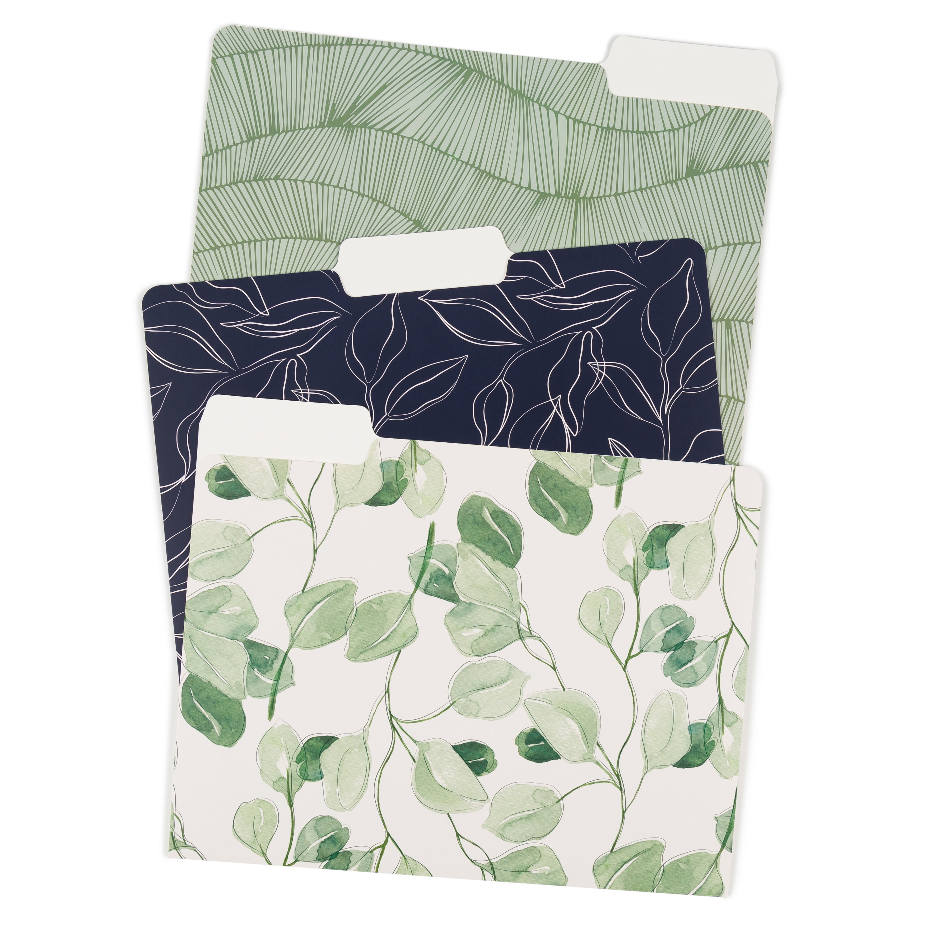 U Brands Arid Ivy File Folders, Letter, 3 Tab, Multi-Color, 6 Count, 3168U