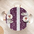 thumbnail image 4 of Ambesonne Autumn Vibes Fitted Round Tablecloth, Modern Leaves Branch, 56"- 60" Diameter, Mauve Off White Purple, 4 of 5
