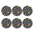 thumbnail image 2 of Pofeuu Colorful Air Balloons1 Print Leather Coasters Set of 6, Round Cups Mugs Mat Pad for Home Kitchen Heat Resistant Drink Coasters,Round Shape, 2 of 7