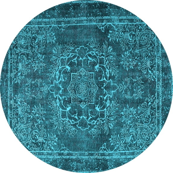 Ahgly Company Indoor Round Persian Light Blue Traditional Area Rugs, 6' Round
