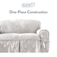 thumbnail image 2 of SureFit Matelasse Damask Loveseat Slipcover, Furniture Cover for Love Seat, Machine Washable, 1 Piece, White, 2 of 2