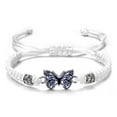 thumbnail image 2 of Misterolina Simple Braided String Bracelet For Women Blue Butterfly A8 Adjustable Gift, 2 of 8