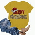 thumbnail image 4 of UngA Womens Christmas Shirts Crew Neck Shirt Funny Xmas Holiday Graphic Short Sleeve Tee Family Holiday Blouse Christmas Tshirts Women Yellow,XXXL, 4 of 6