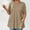 A_ Beige, variant on Olyvenn Women Plus Size Tunic Tops with Pockets Summer Short Sleeve Casual Shirts Solid Gradient Striped Crew Neck Blouses Blue XL