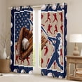 thumbnail image 2 of Feelyou Baseball Athlete Black Out Curtains, US Flag Curtains Pack of 2 (42x63 Each), 2 of 6