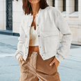 thumbnail image 3 of Aellinatey Womens Crop Jacket Long Sleeve Shacket Lightweight Fall Casual Coat with Pockets, 3 of 10