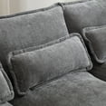 thumbnail image 4 of 110'' Oversized Chenille Fabric U- Shaped Sectional Sofa Couch,  Stylish 4-Sester Sofa with Backrest Pillows, Double Layer Cushion, Thicked Armrest, Sofa for Living Room, Apartment, Light Gray, 4 of 9