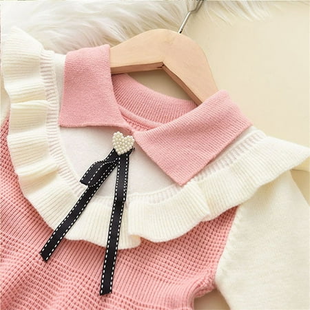 

KaLI_store Toddler Sweater Girls Long Sleeve Casual Cardigan Kids Open Front Soft Knit Oversized Sweater with Pockets