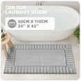 thumbnail image 3 of PABUBE Bathroom Rugs 24"x43", Absorbent Bath Mats Rugs for Bathroom Floor Non Slip Non Skid, Soft Shag Microfiber Machine Washable Shower Bath Mat for Bathroom Decor, Gray, 3 of 9