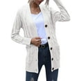 thumbnail image 1 of Manteau d'Automne en Tricot à Manches Longues, Beige, L, 1 of 7