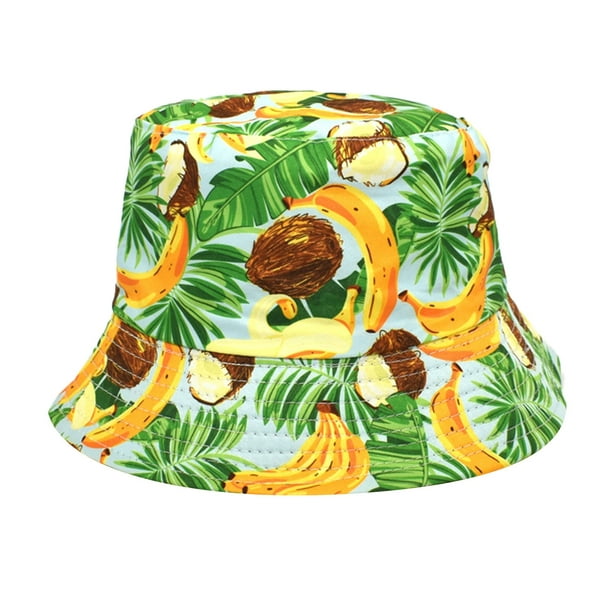 nsendm Male Hat Adult Alien Bucket Hat New Banana Print