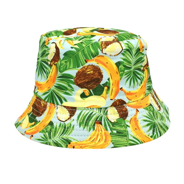 WEIYLL Chapeau Seau pour Femmes et Hommes, Personnalité Rétro, Imprimé Banane, Pêcheur, Printemps Été, Extérieur, Protection Solaire