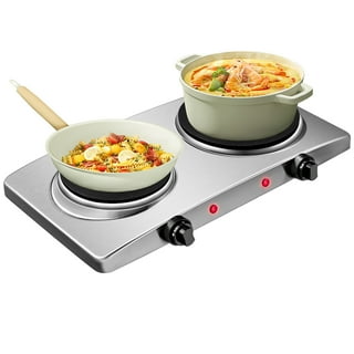 Hot Plate, CUSIMAX 1800W Double Burner, Cast Iron Hot Plates, Electric  Cooktop, Hot Plate Cooking Portable Electric Double Hot Plate, Stainless  Steel