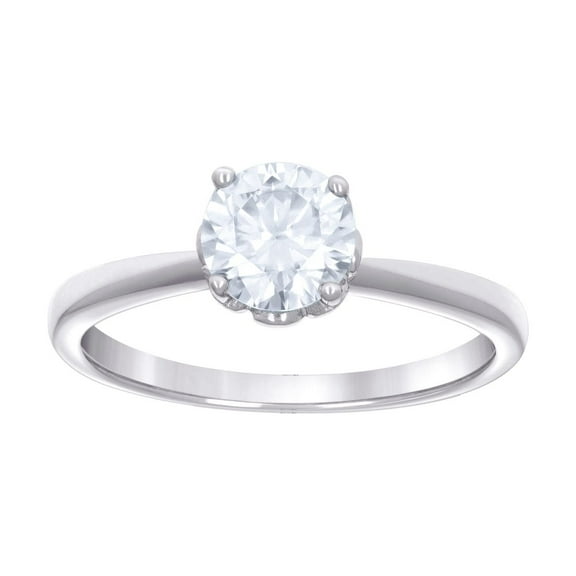 925 Sterling Silver Womens 1.06ct Moissanite Solitaire Engagement Ring 9 6.8mm Long Size 9 Engagement Ring for Women