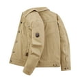 thumbnail image 1 of FYEGRE Men's Rugged Loose Fit Casual Outerwear Coat For Spring Autumn Seasons With Multiple Functional Pockets Khaki M, 1 of 8